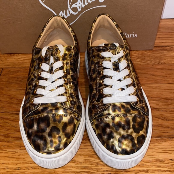 SOLD Christian Louboutin Vieirissima Leopard Printed Leather Sneakers - Picture 10 of 14